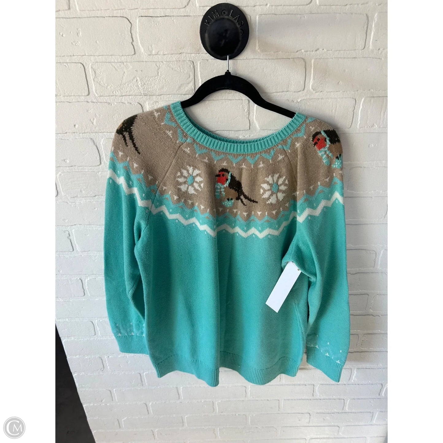 Sweater By Talbots In Blue & Brown, Size: 2x