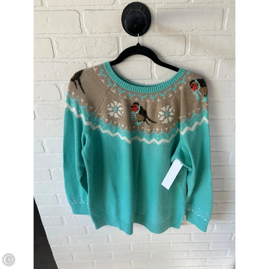 Sweater By Talbots In Blue & Brown, Size: 2x