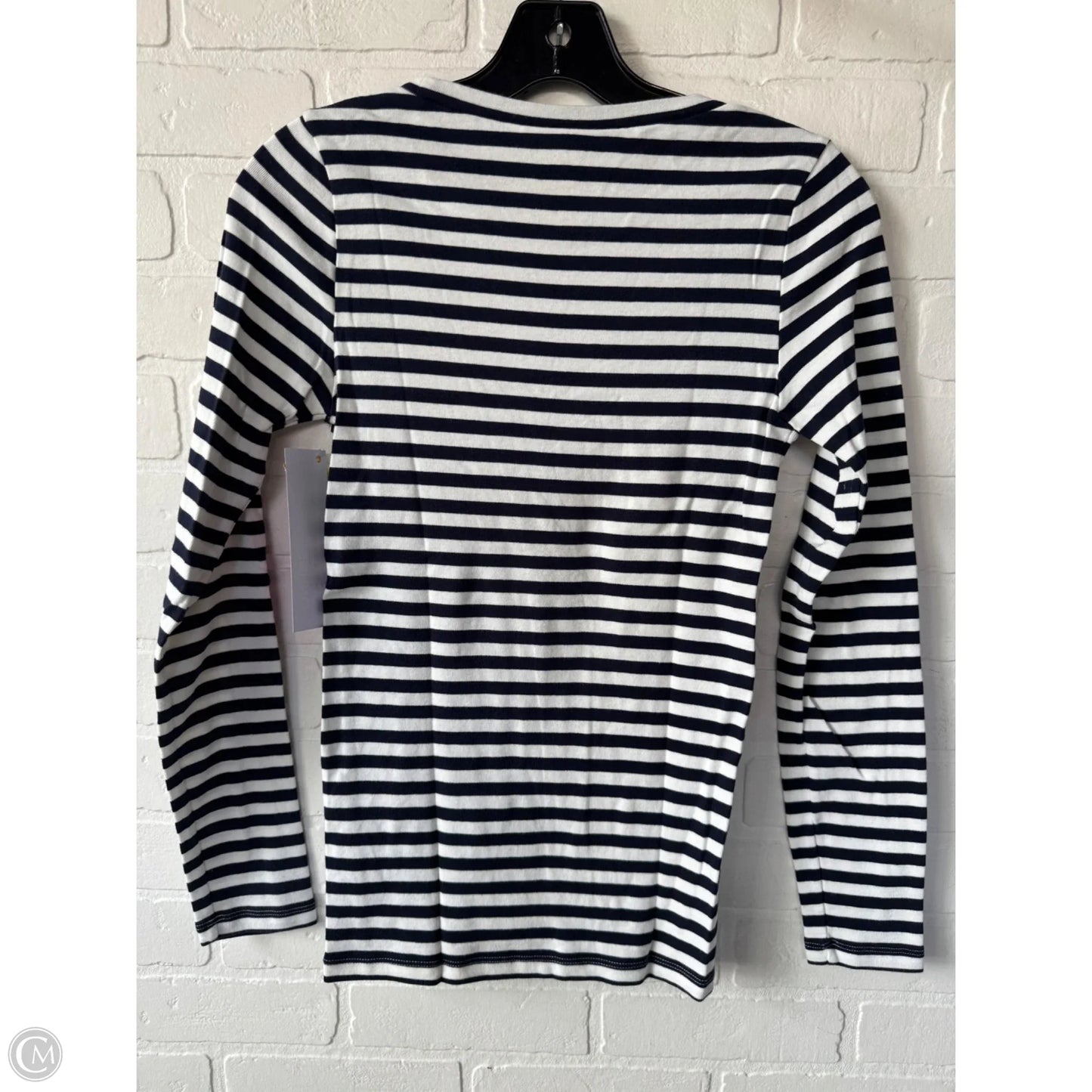 Top Long Sleeve Basic By J. Crew In Blue & White, Size: M