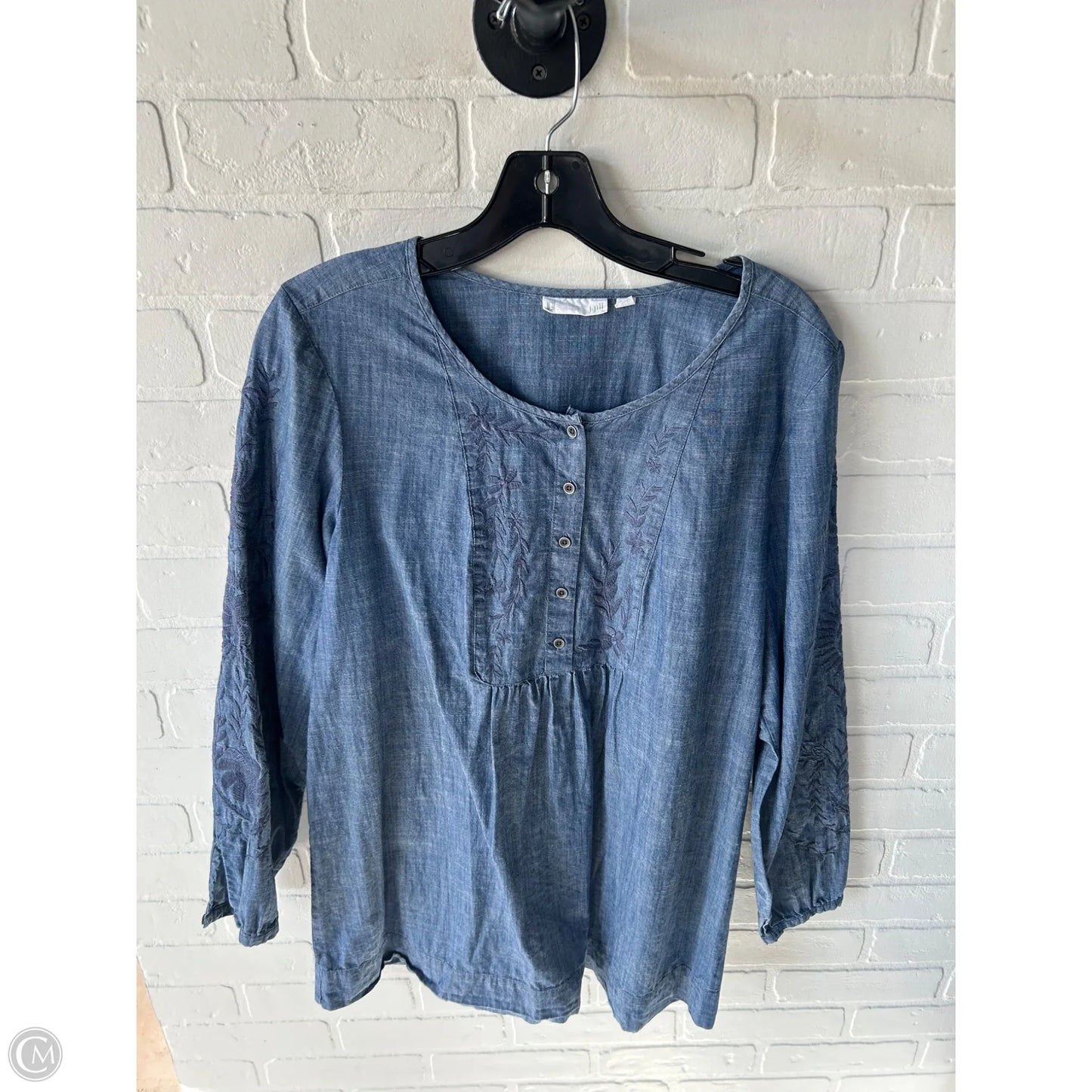 Tunic Long Sleeve By J. Jill In Blue Denim, Size: M