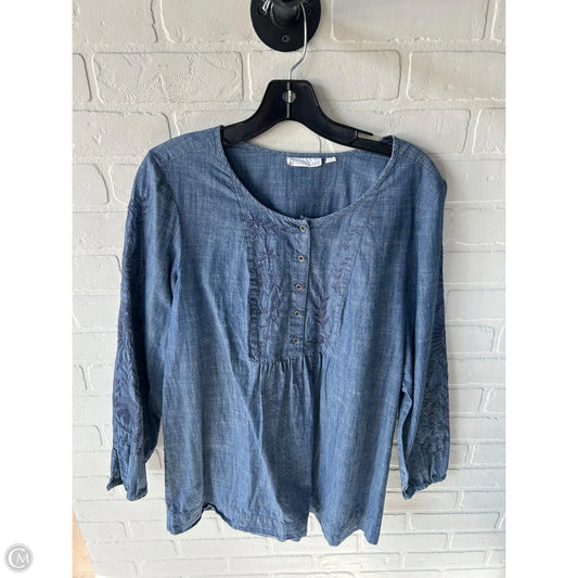 Tunic Long Sleeve By J. Jill In Blue Denim, Size: M