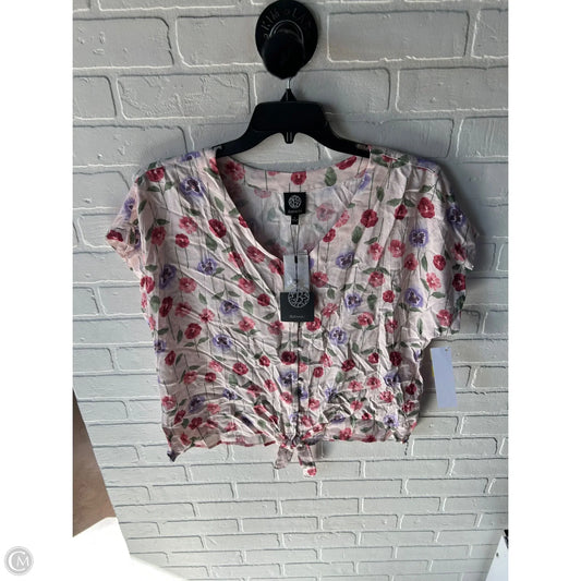 Top Short Sleeve By Bobeau In Pink & Purple, Size: L