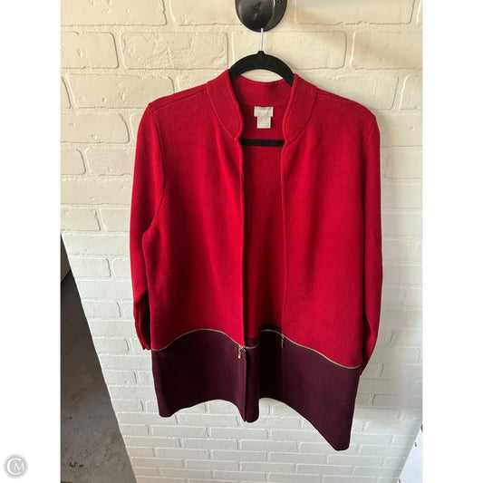 Sweater Cardigan By Chicos In Purple & Red, Size: Xl