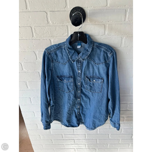 Top Long Sleeve By Old Navy In Blue Denim, Size: L