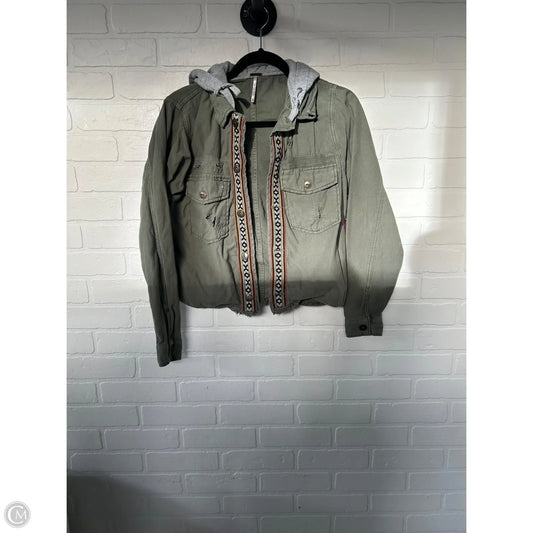 Jacket Shirt By Free People In Green & Grey, Size: Xs