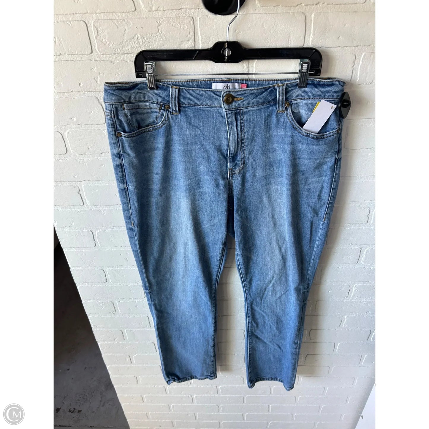 Jeans Straight By Cabi In Blue Denim, Size: 16