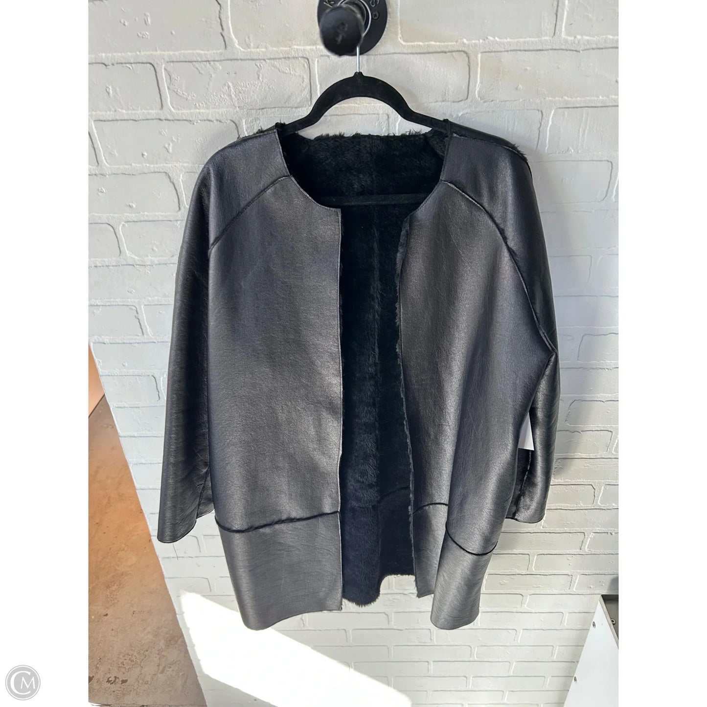 Coat Faux Fur & Sherpa By Clothes Mentor In Black, Size: Xl