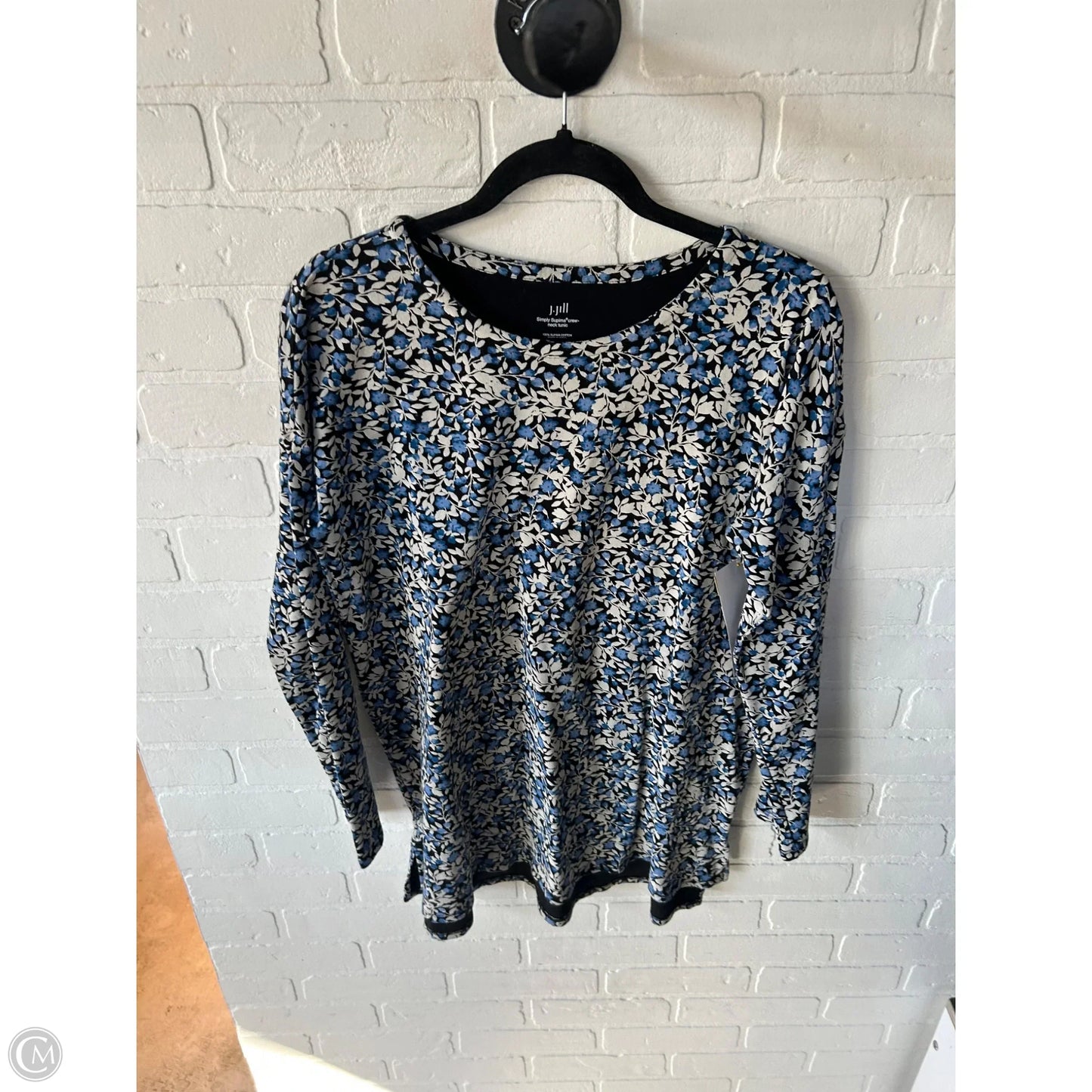 Top Long Sleeve By J. Jill In Black & Blue, Size: M