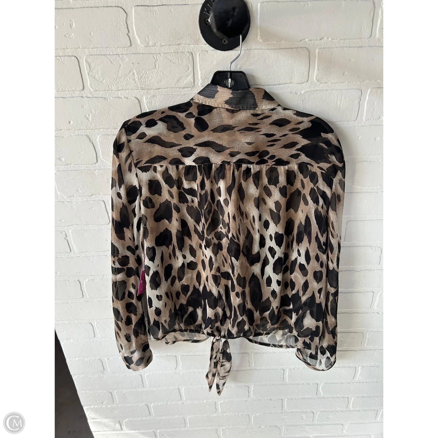 Top Long Sleeve By Chicos In Black & Brown, Size: L