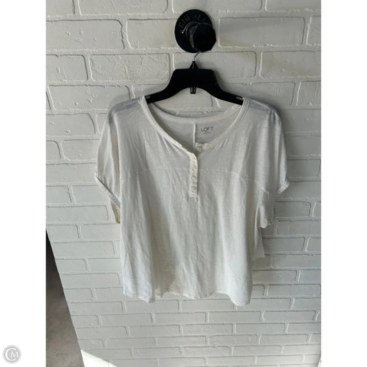 Top Short Sleeve By Loft In White, Size: Xl