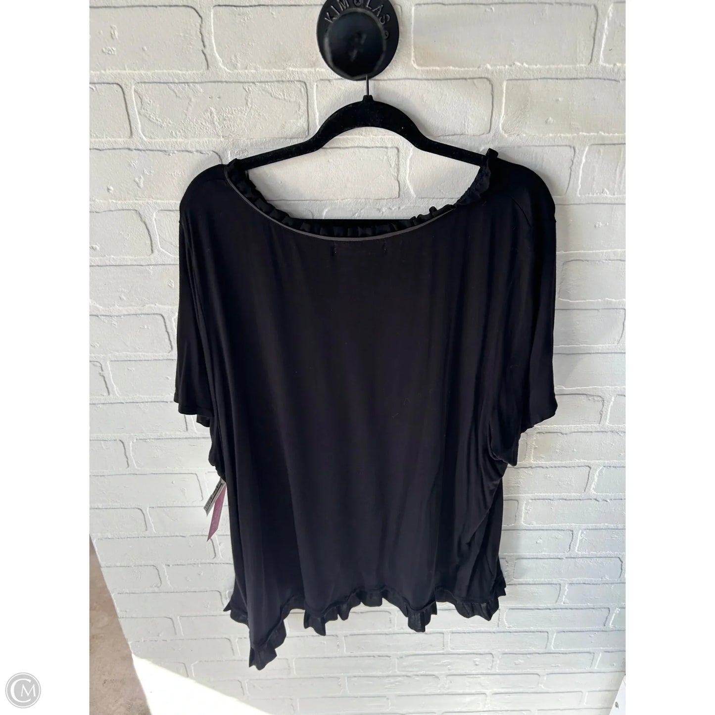 Top Short Sleeve By Marled In Black, Size: 3x