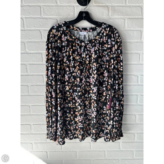 Top Long Sleeve By J. Jill In Black & Brown, Size: 3x