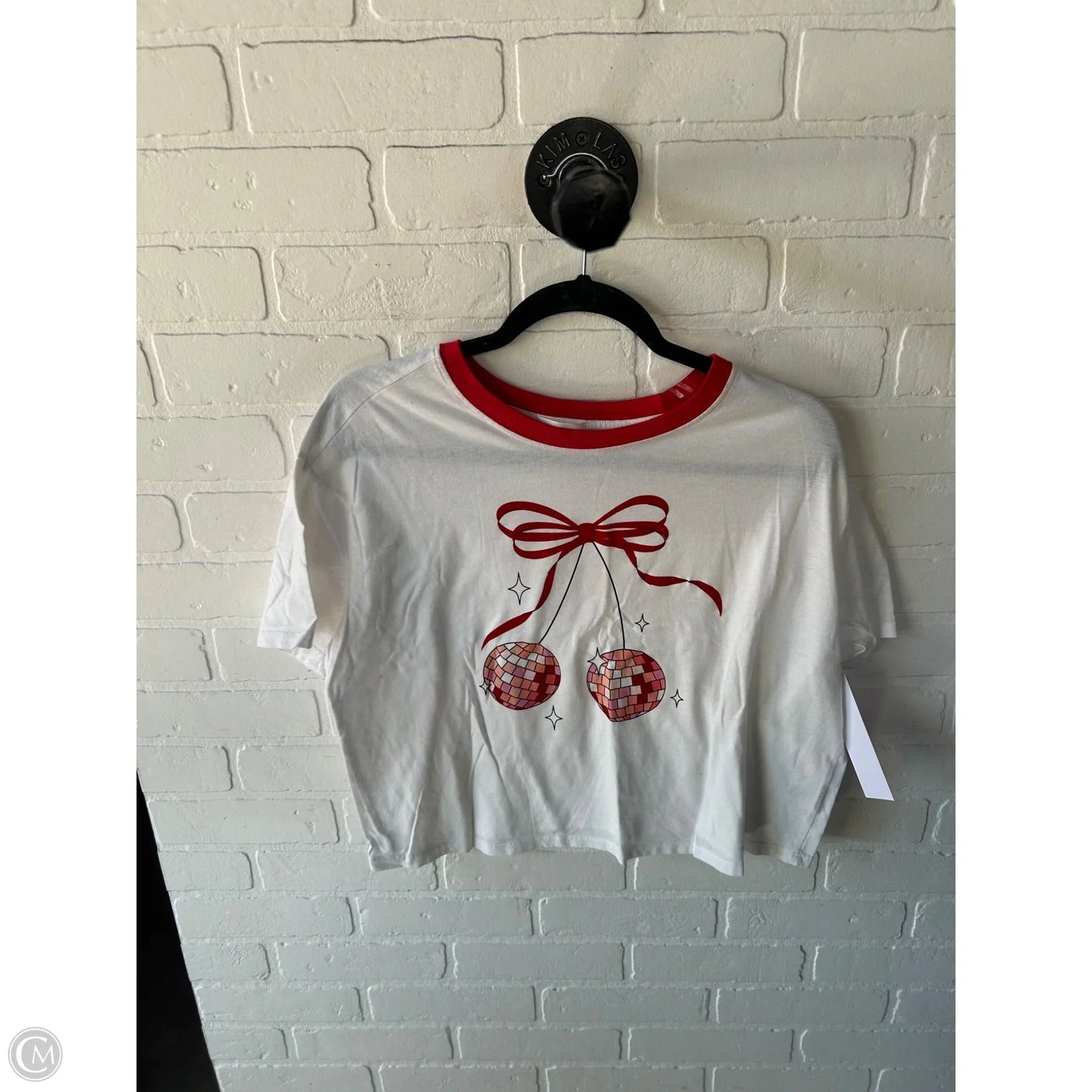 Top Short Sleeve Basic By No Comment In Red & White, Size: Xl