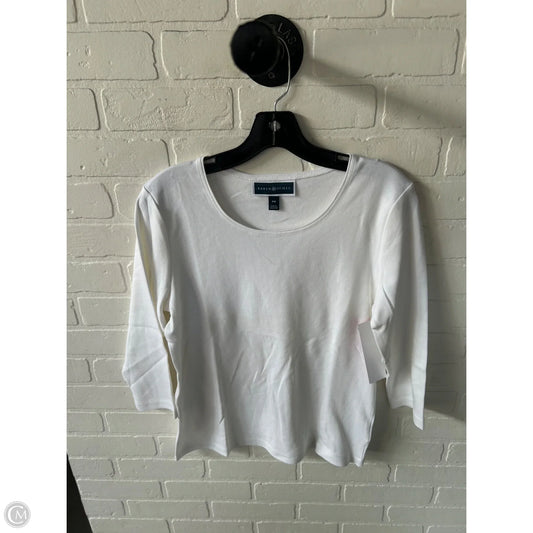 Top 3/4 Sleeve Basic By Karen Scott In White, Size: Mp