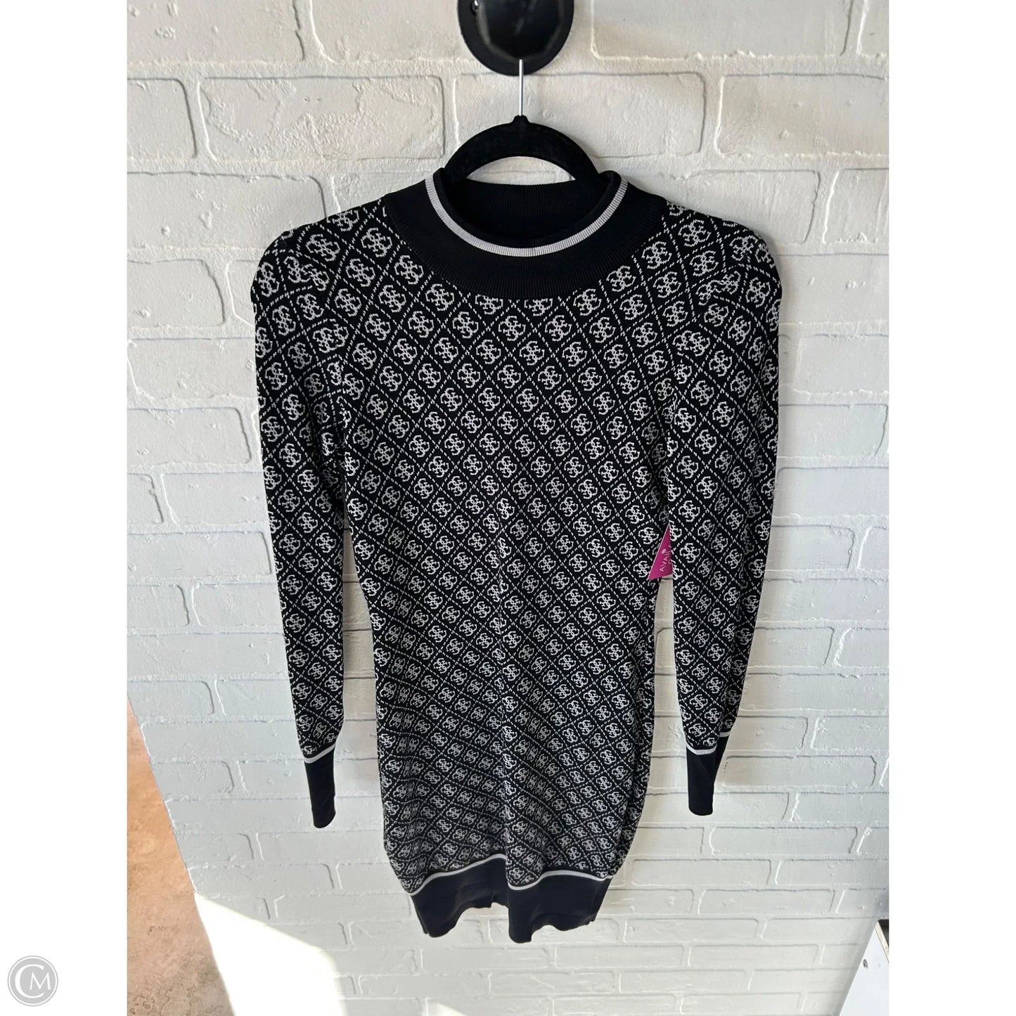 Dress Sweater By Guess In Black & Grey, Size: M