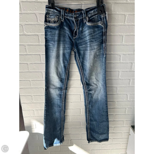 Jeans Boot Cut By Rock Revival In Blue Denim, Size: 10