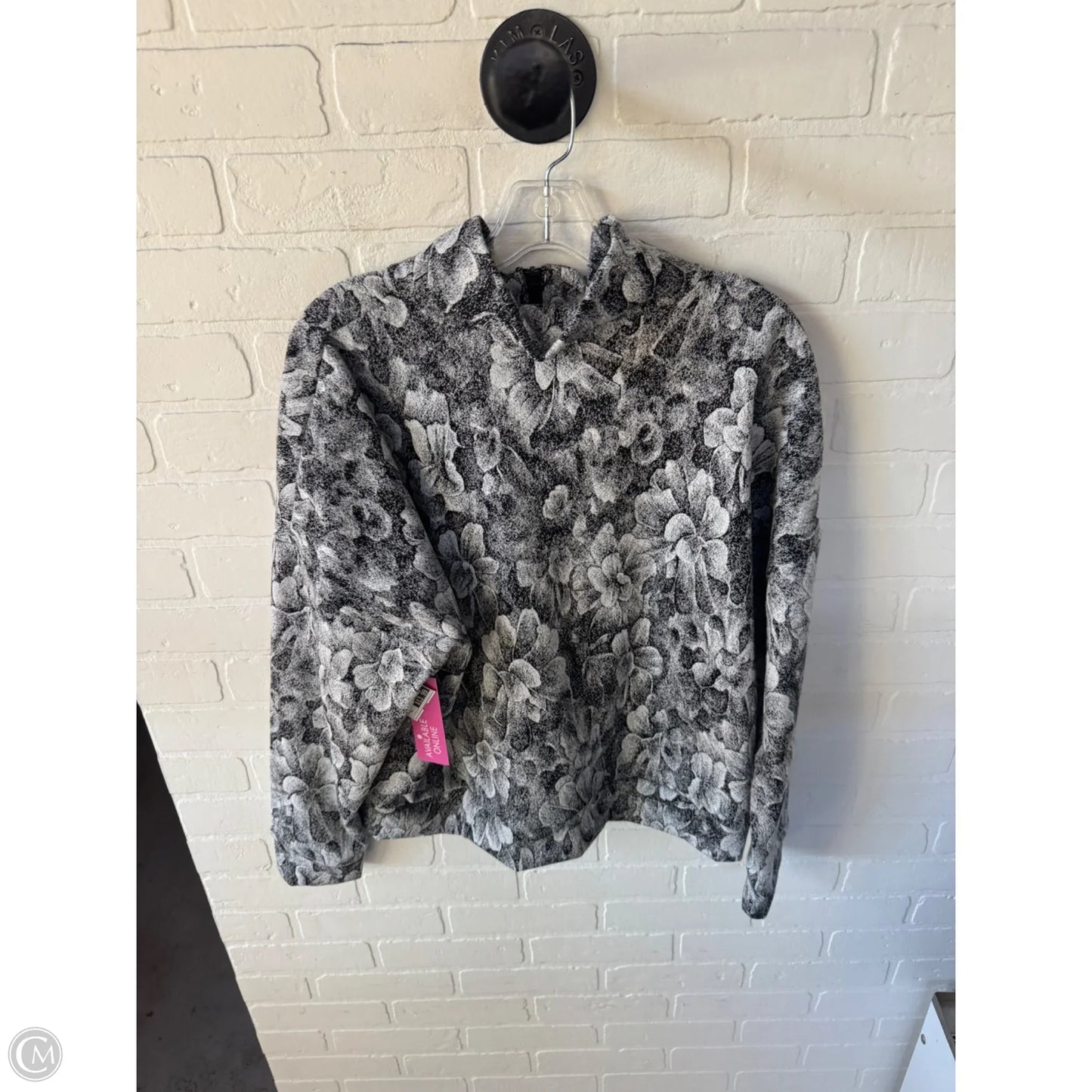 Athletic Sweatshirt Collar By Kyodan In Black & Grey, Size: Xl