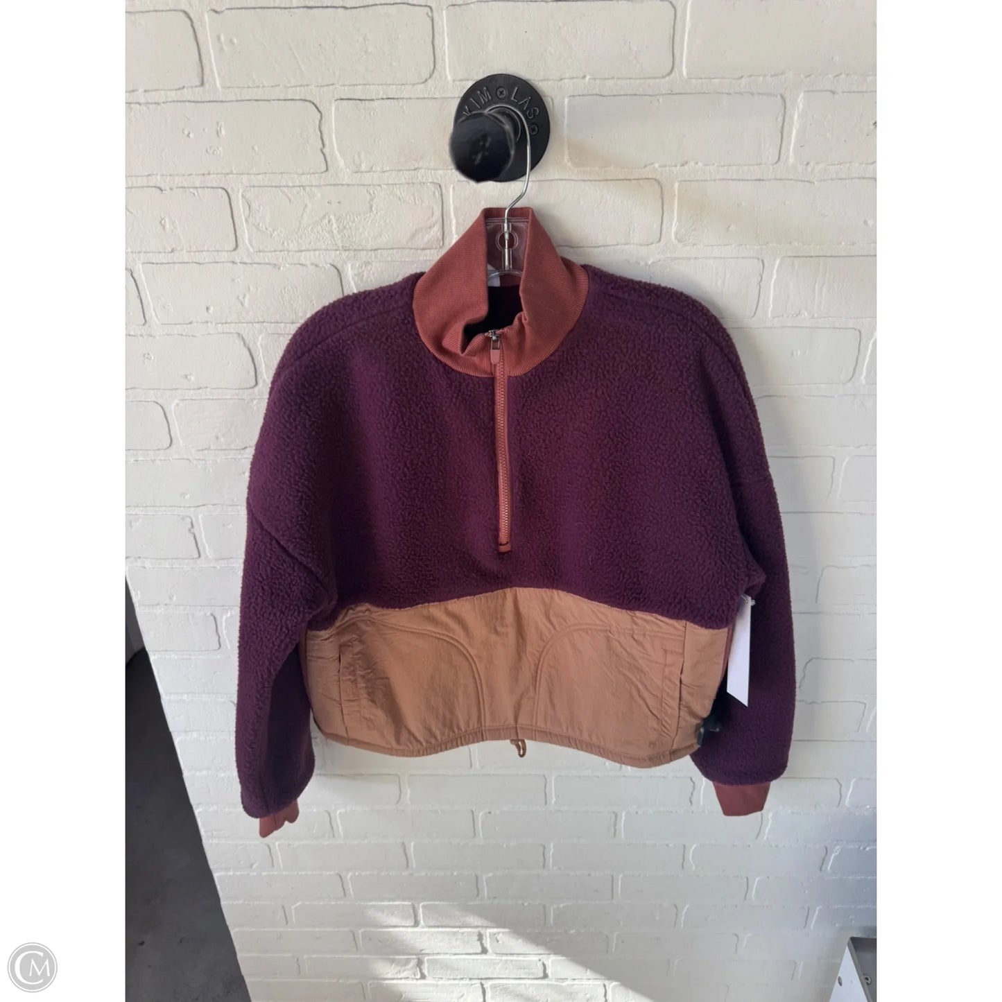 Jacket Fleece By Fabletics In Brown & Purple, Size: S