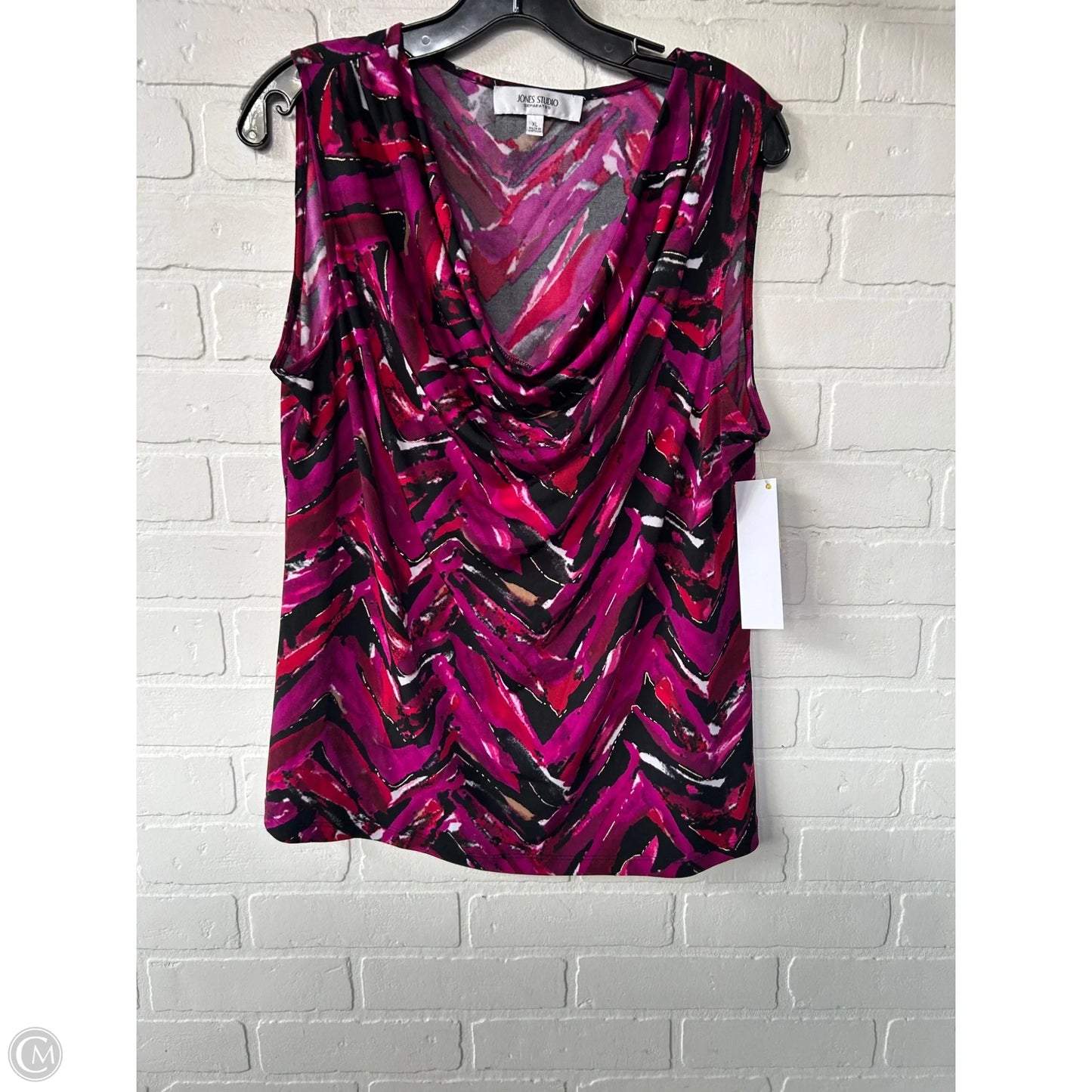 Top Sleeveless By Jones Studio In Black & Purple, Size: Xl
