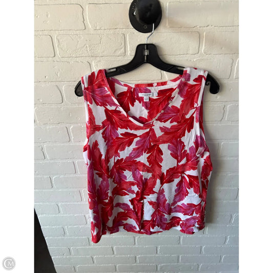 Top Sleeveless By Chicos In Pink & Red, Size: Xl
