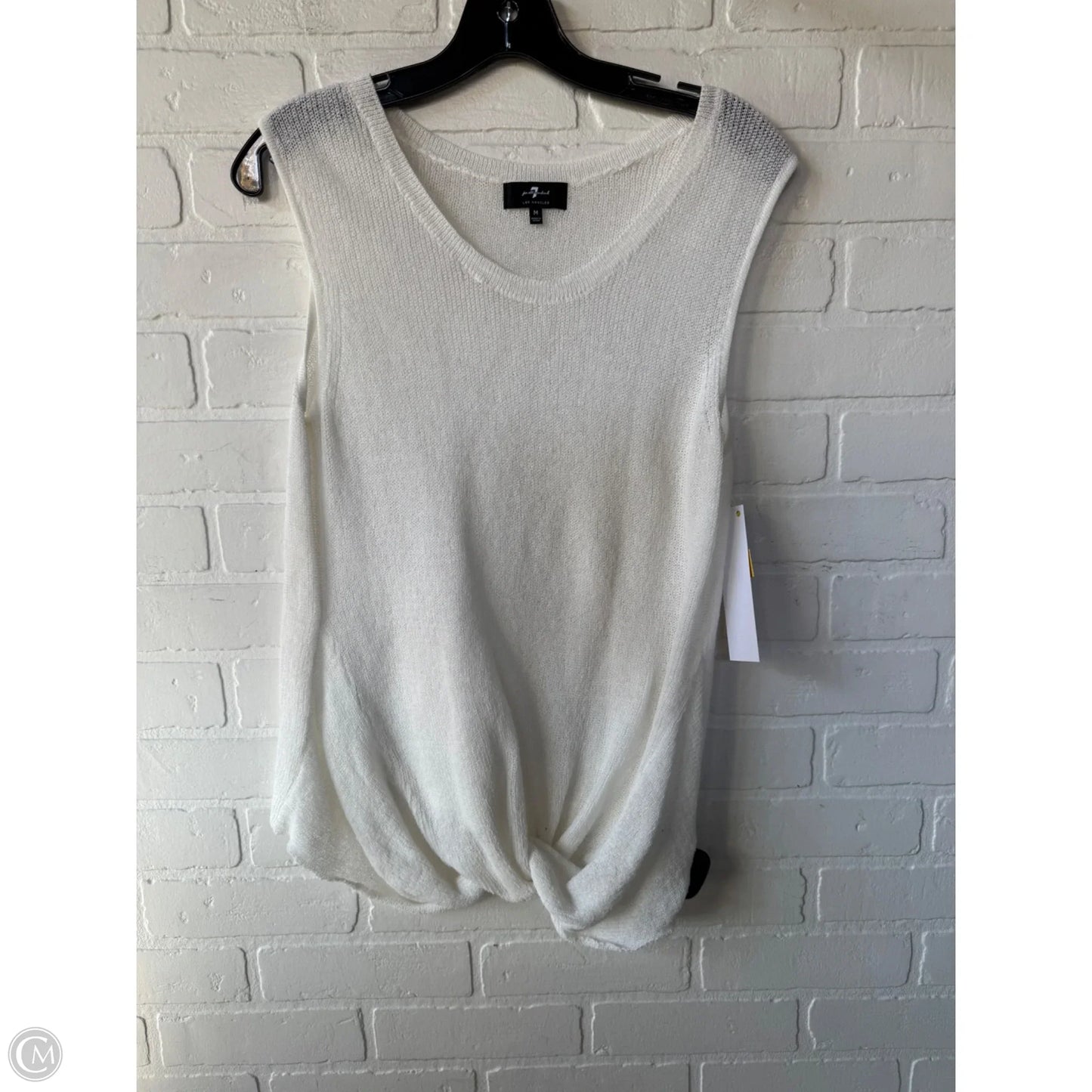 Vest Sweater By 7 For All Mankind In White, Size: M