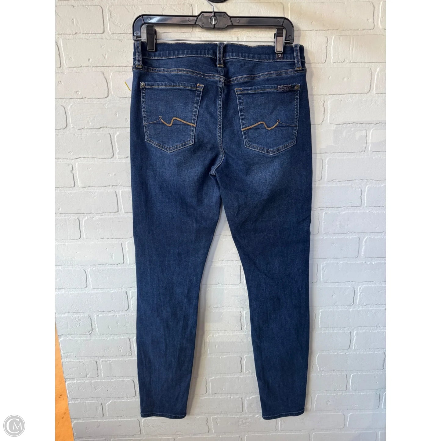 Jeans Skinny By 7 For All Mankind In Blue Denim, Size: 8