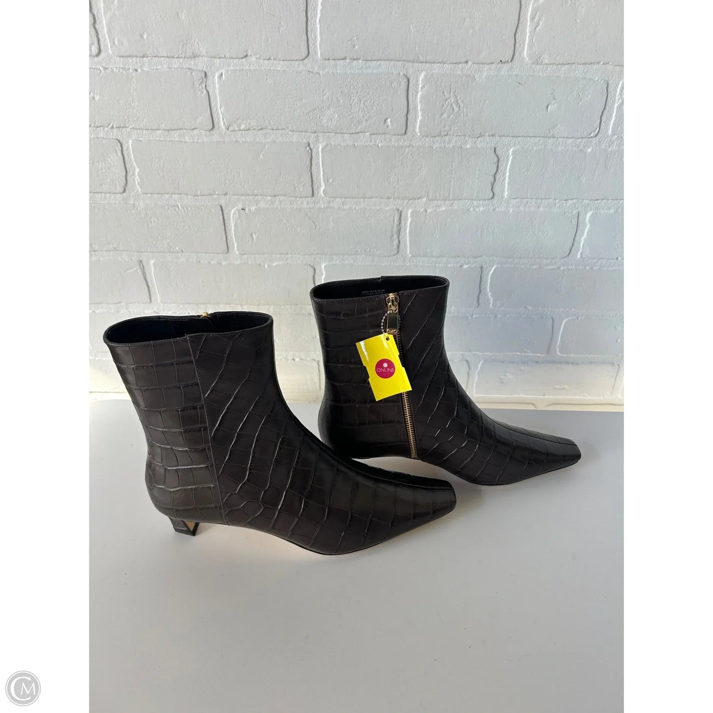 Boots Ankle Heels By Michael By Michael Kors In Brown & Gold, Size: 9