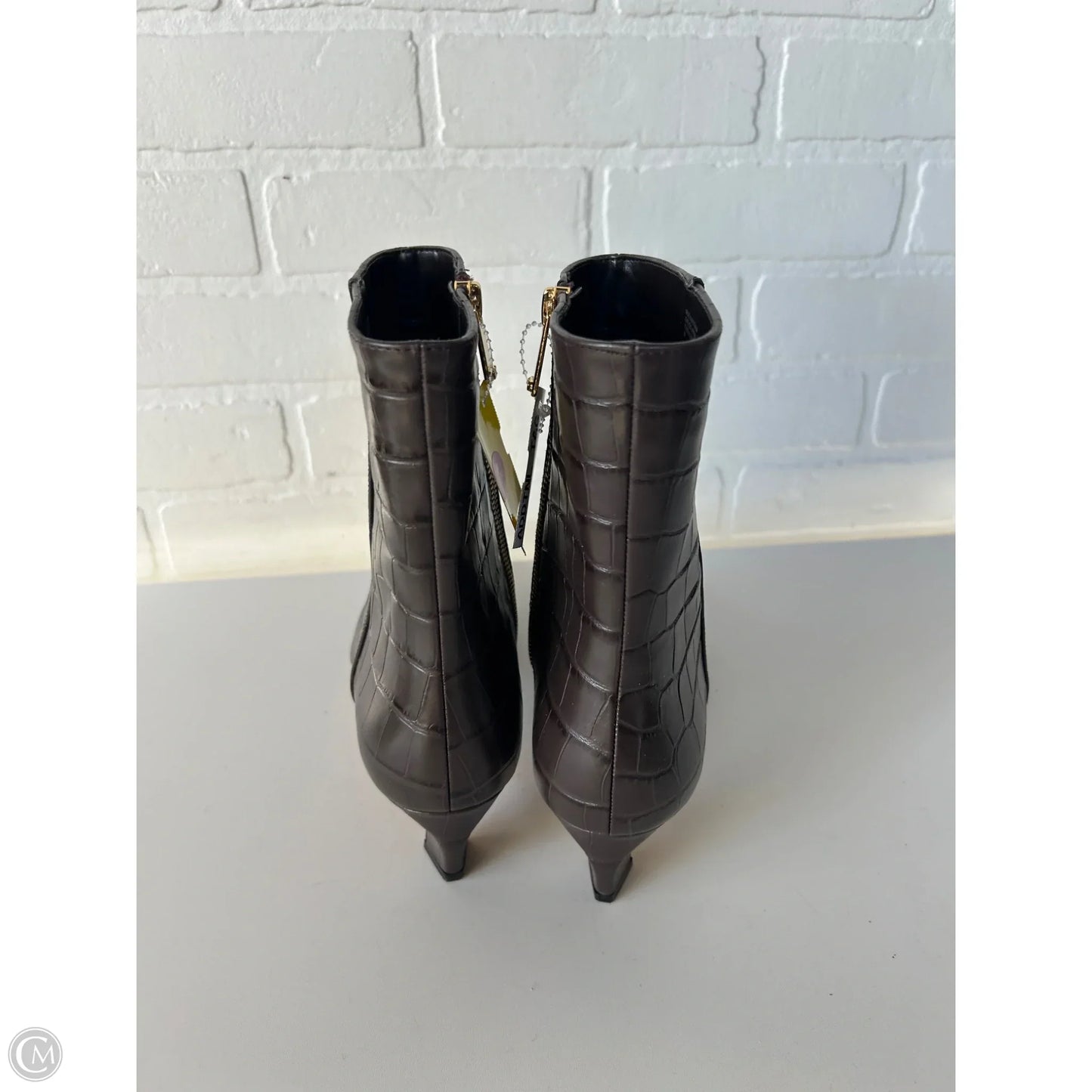 Boots Ankle Heels By Michael By Michael Kors In Brown & Gold, Size: 9