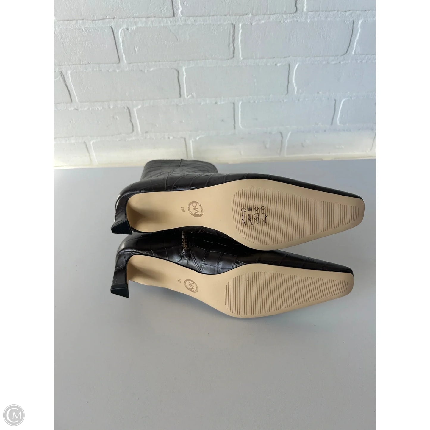 Boots Ankle Heels By Michael By Michael Kors In Brown & Gold, Size: 9