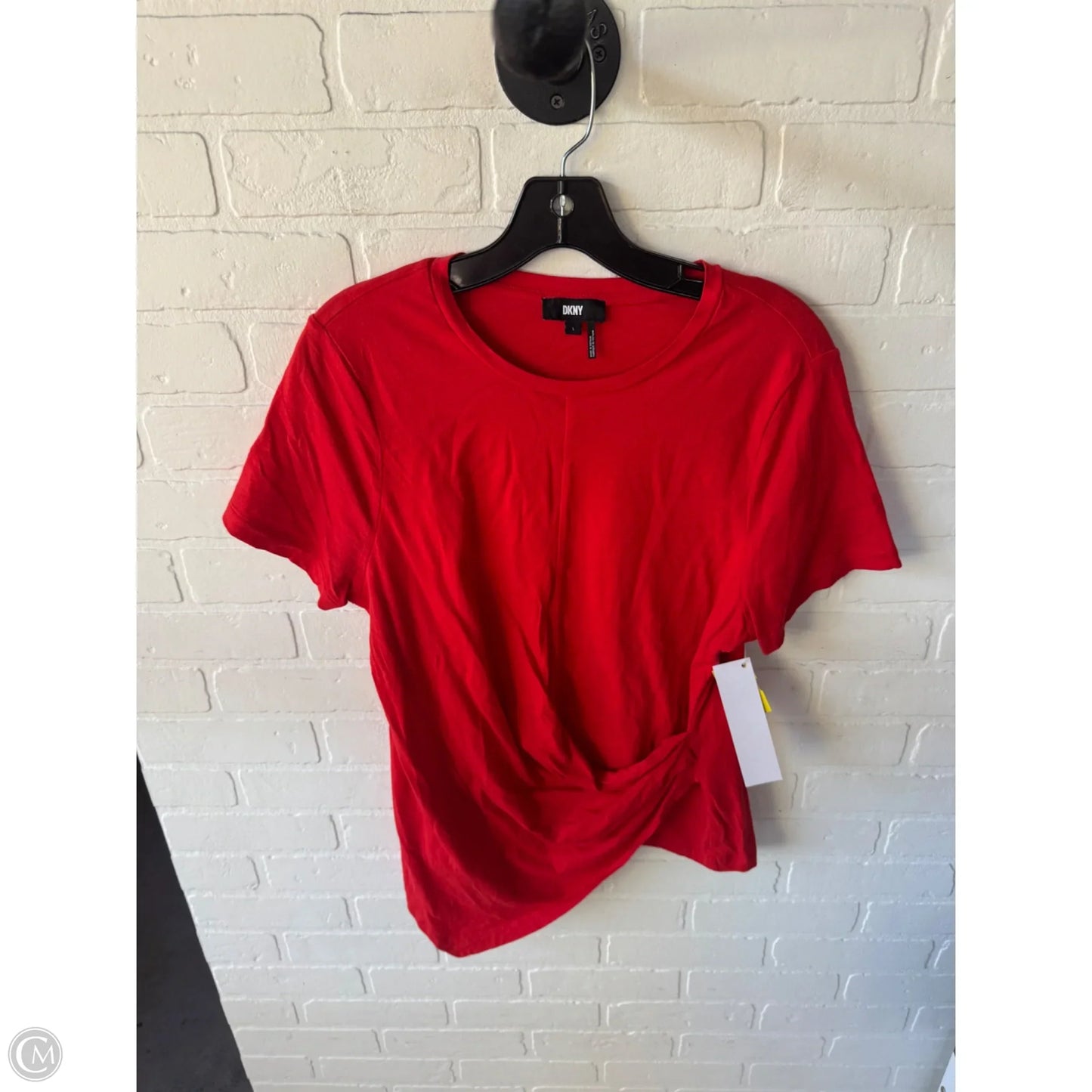 Top Short Sleeve By Dkny In Red, Size: L
