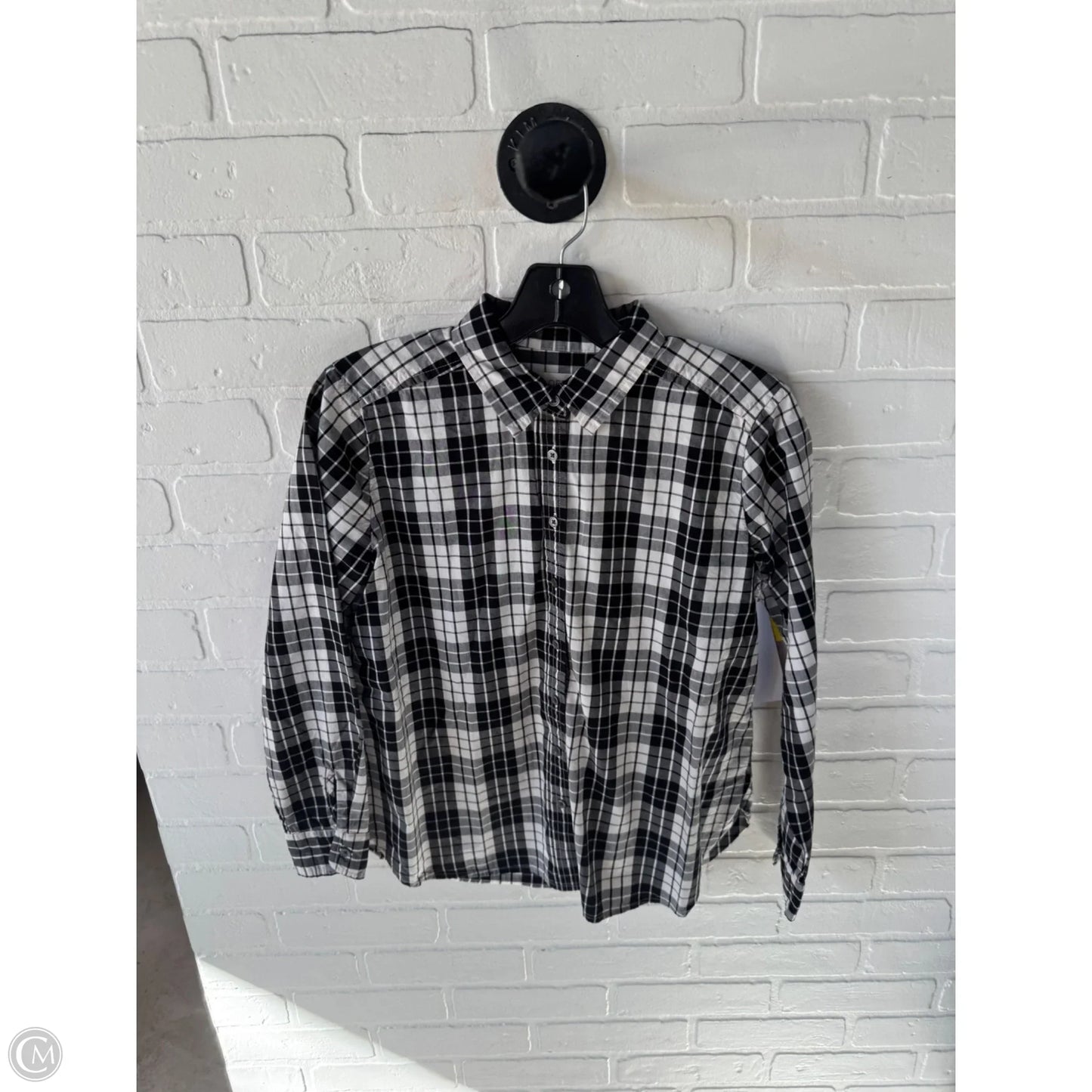 Top Long Sleeve By Loft In Black & White, Size: Sp