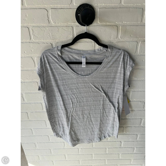 Athletic Top Short Sleeve By Athleta In Grey & White, Size: S