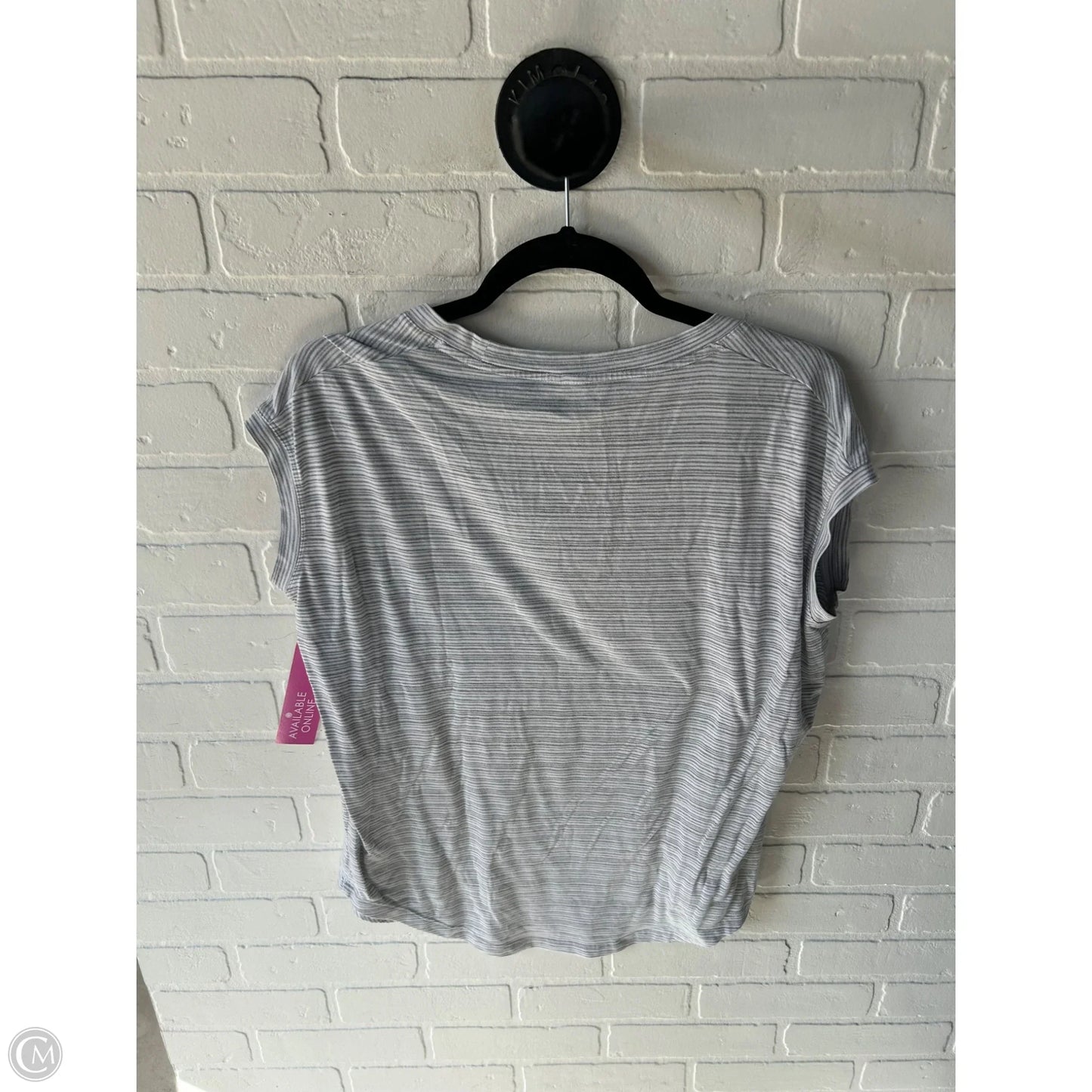 Athletic Top Short Sleeve By Athleta In Grey & White, Size: S