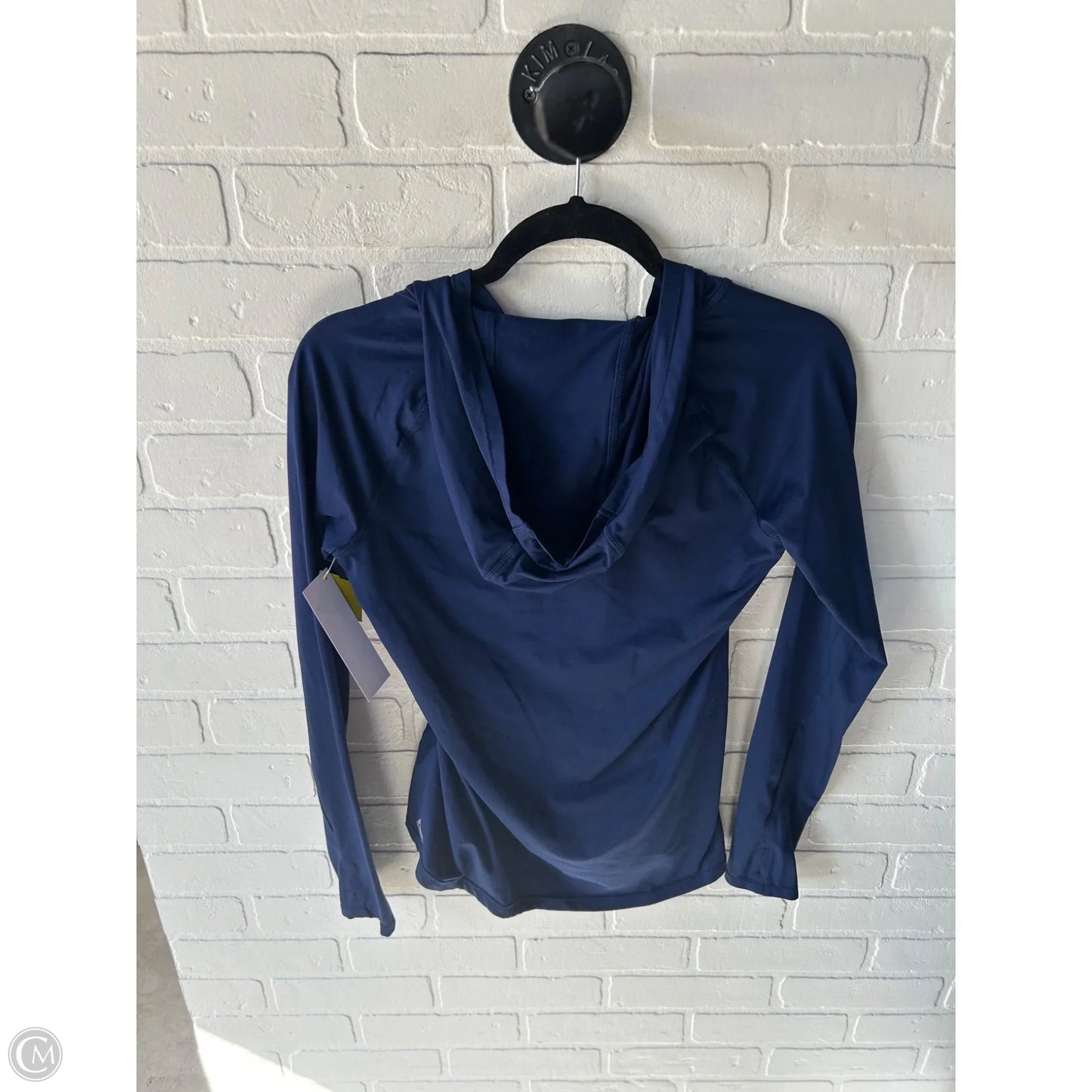 Athletic Top Long Sleeve Hoodie By Reebok In Blue, Size: S