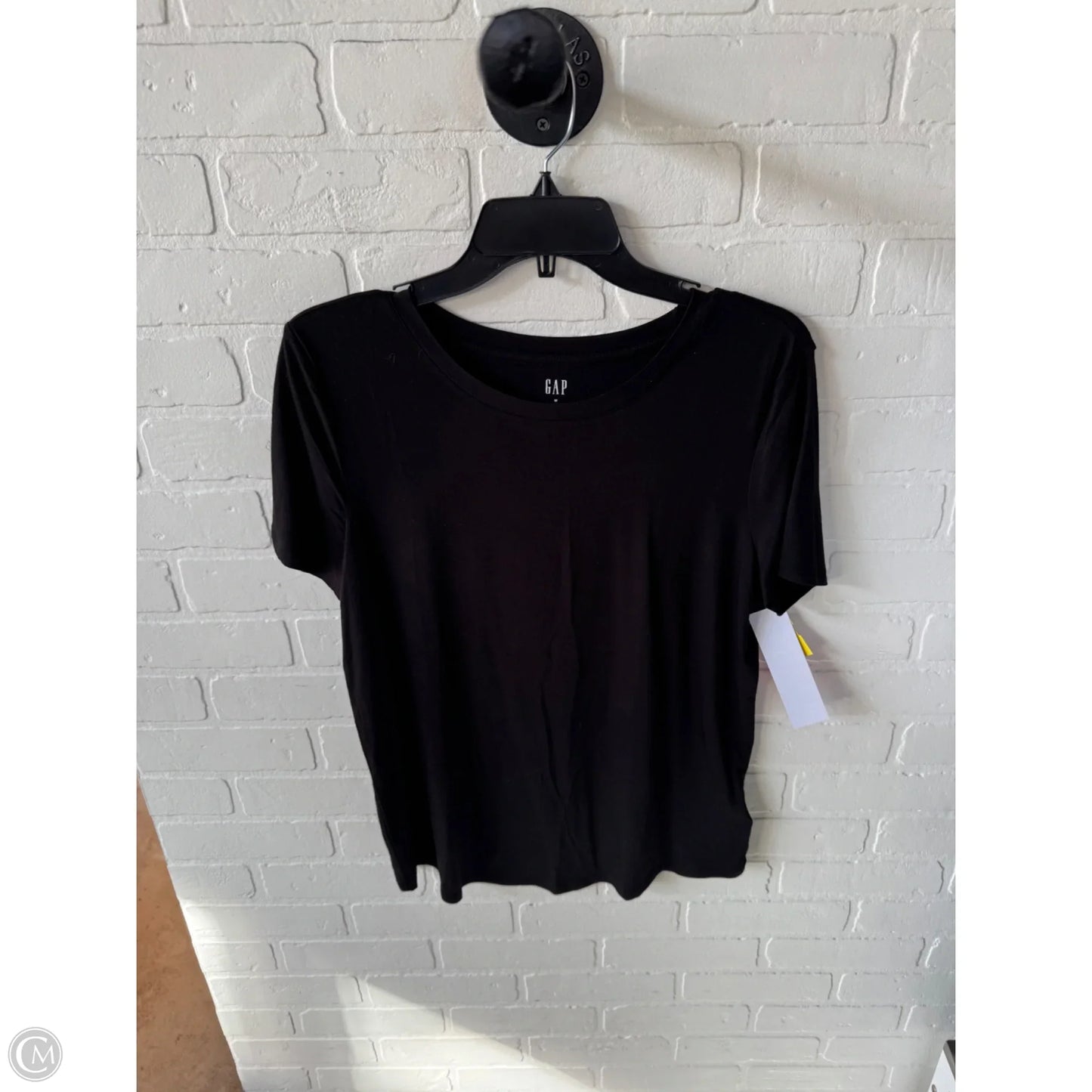 Top Short Sleeve Basic By Gap In Black, Size: M