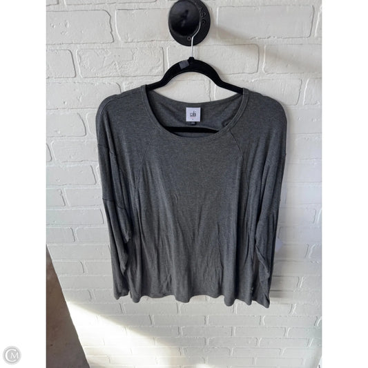 Top Long Sleeve Basic By Cabi In Grey, Size: L