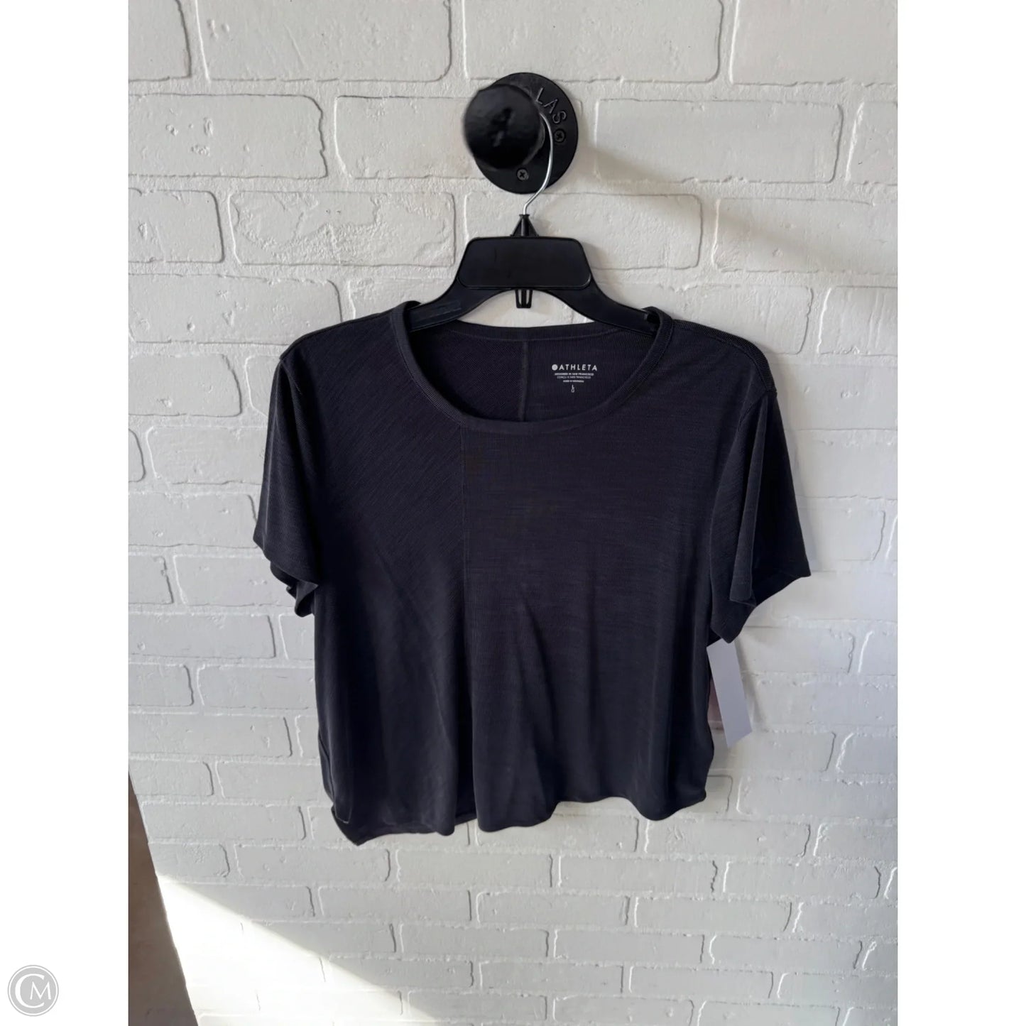 Athletic Top Short Sleeve By Athleta In Grey, Size: L