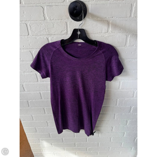 Athletic Top Short Sleeve By Lululemon In Purple, Size: M