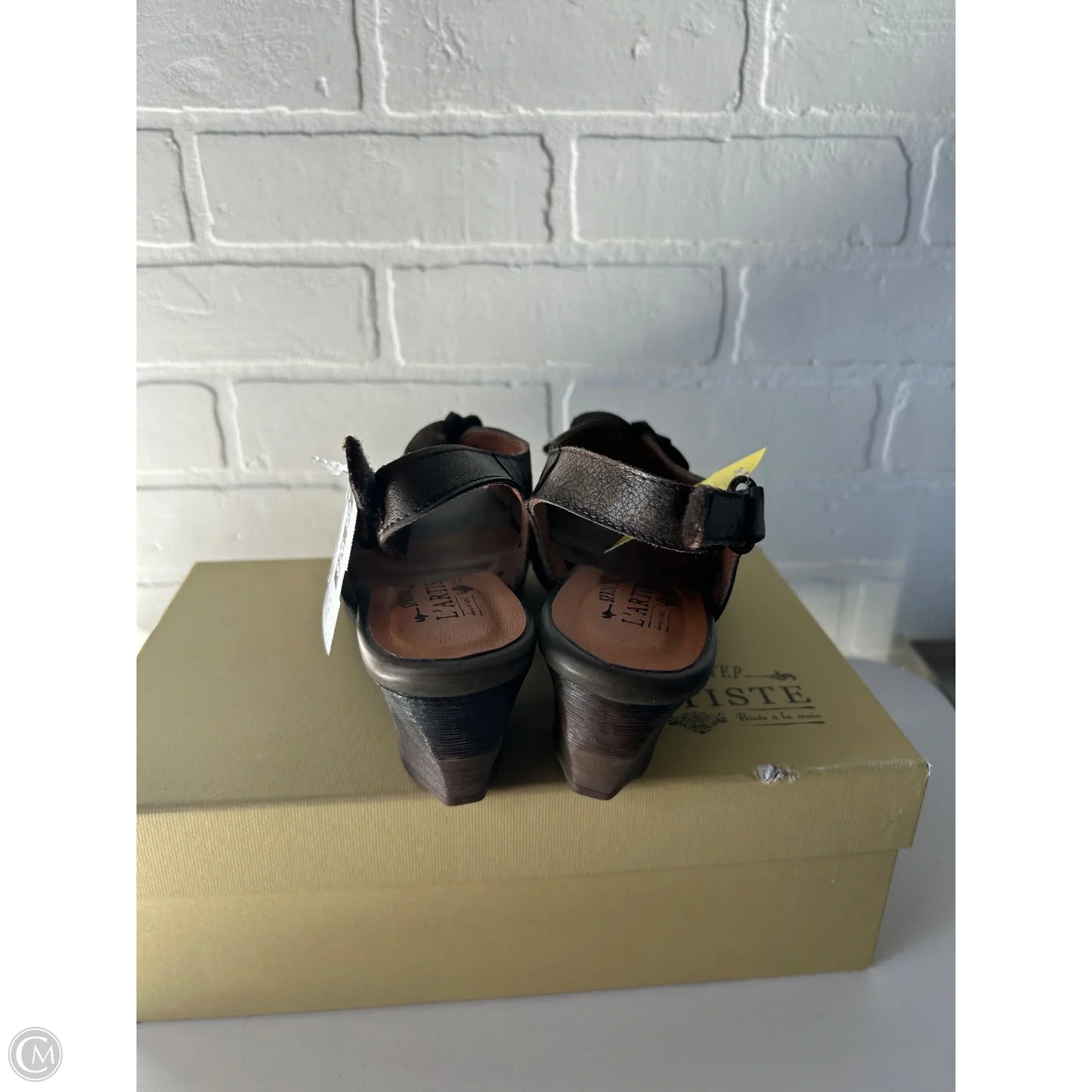 Sandals Heels Block By Spring Step In Bronze, Size: 6.5