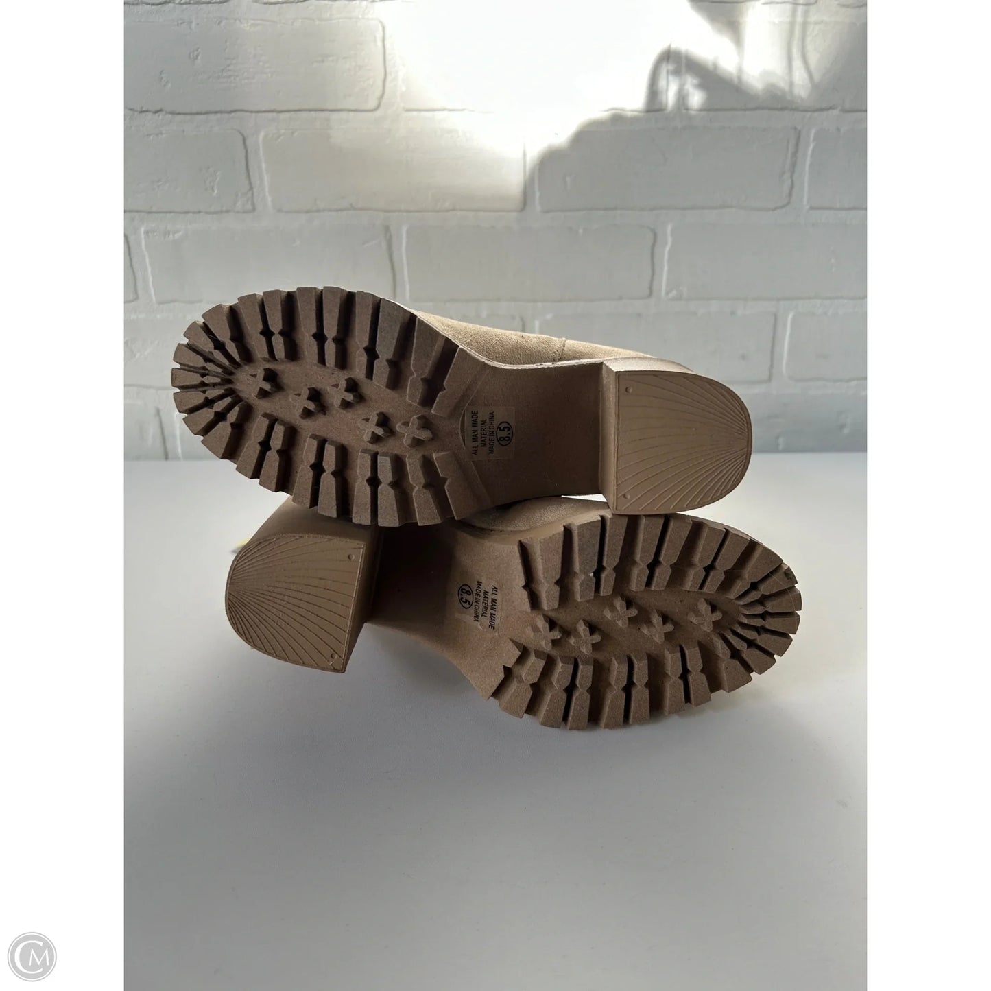 Boots Ankle Heels By Soda In Tan, Size: 8.5