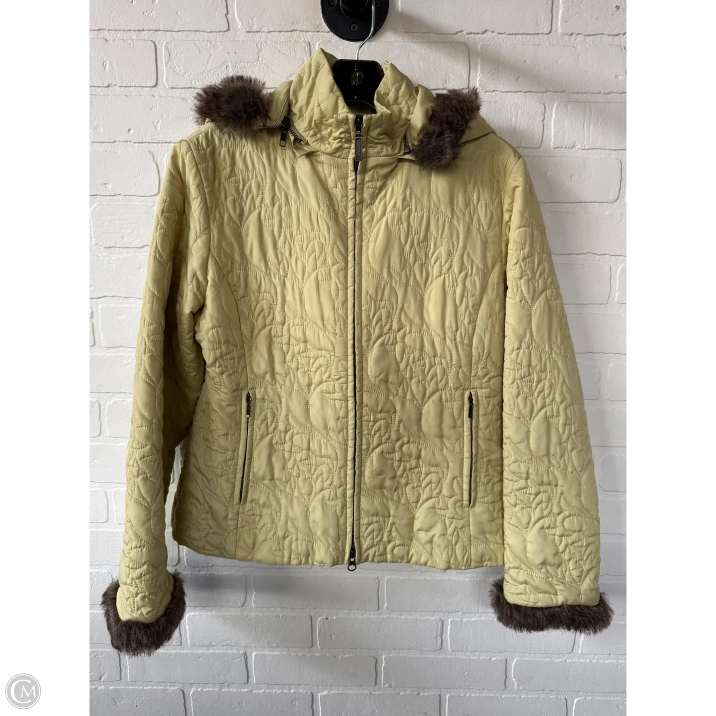 Jacket Puffer & Quilted By Cabi In Yellow, Size: M