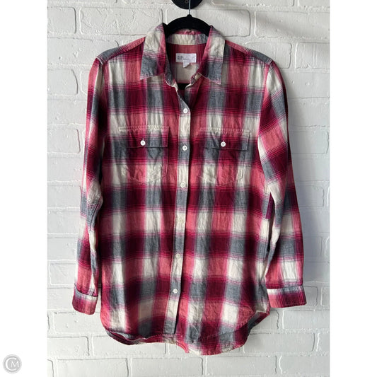 Top Long Sleeve By Gap In Red & White, Size: S