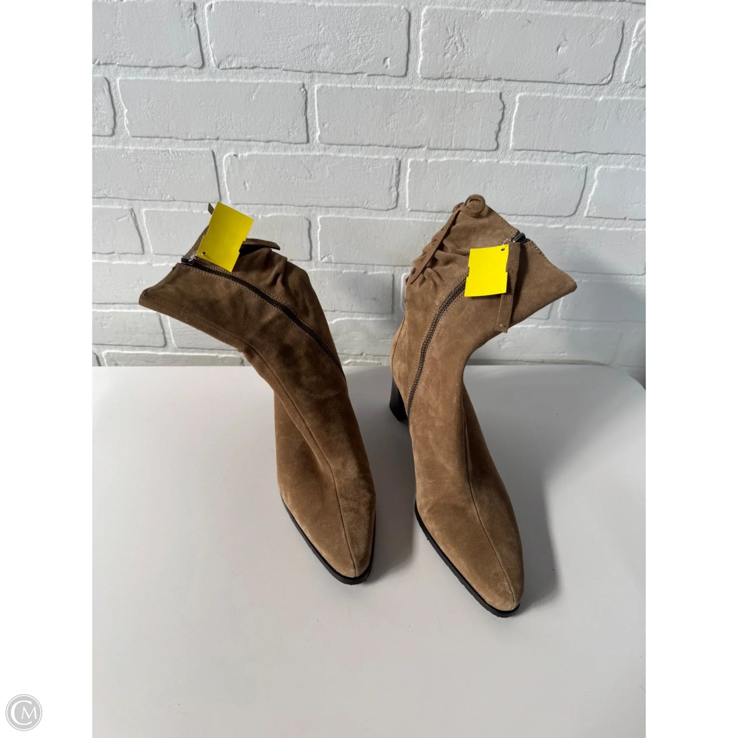 Boots Mid-calf Heels By Calvin Klein In Tan, Size: 8.5