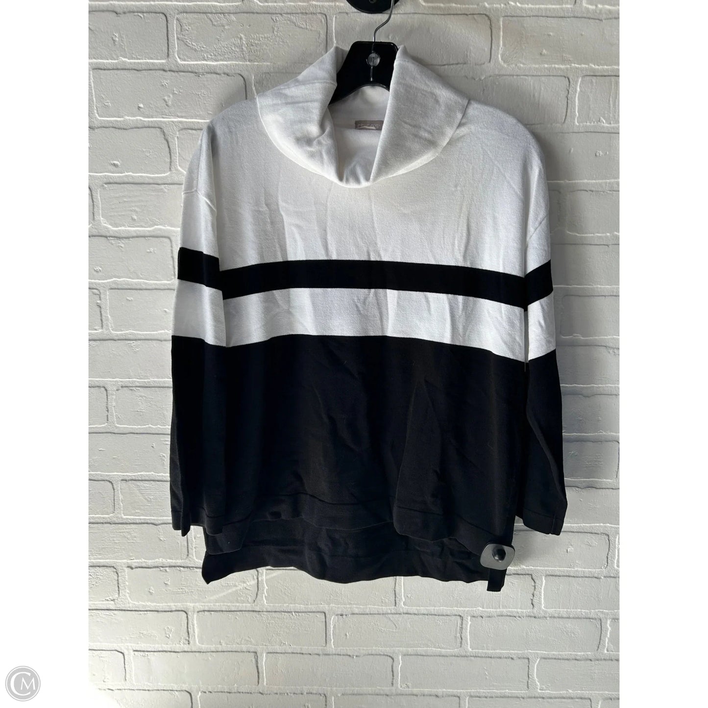 Sweater By Chicos In Black & White, Size: S