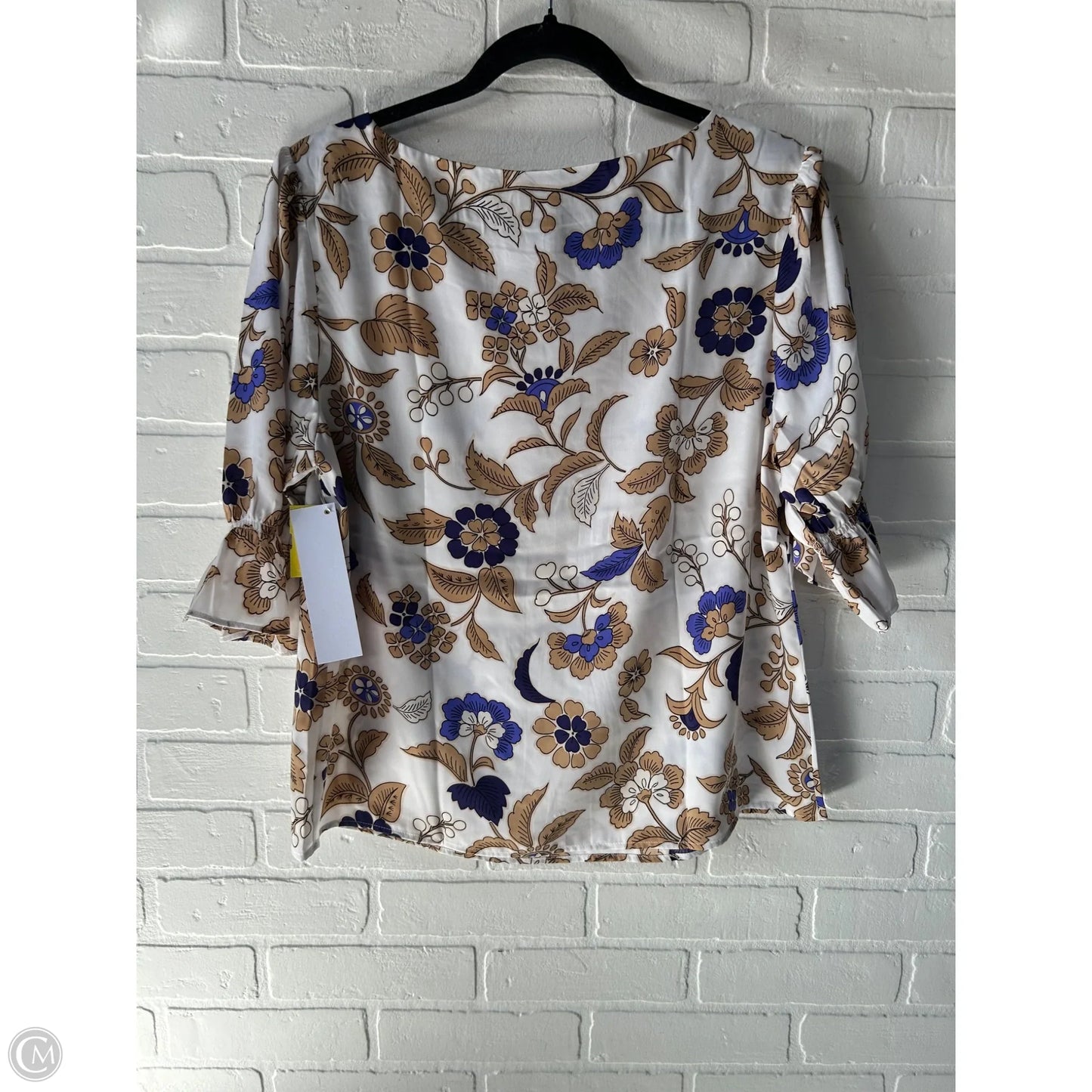 Top Short Sleeve By Ann Taylor In Purple & Tan, Size: M