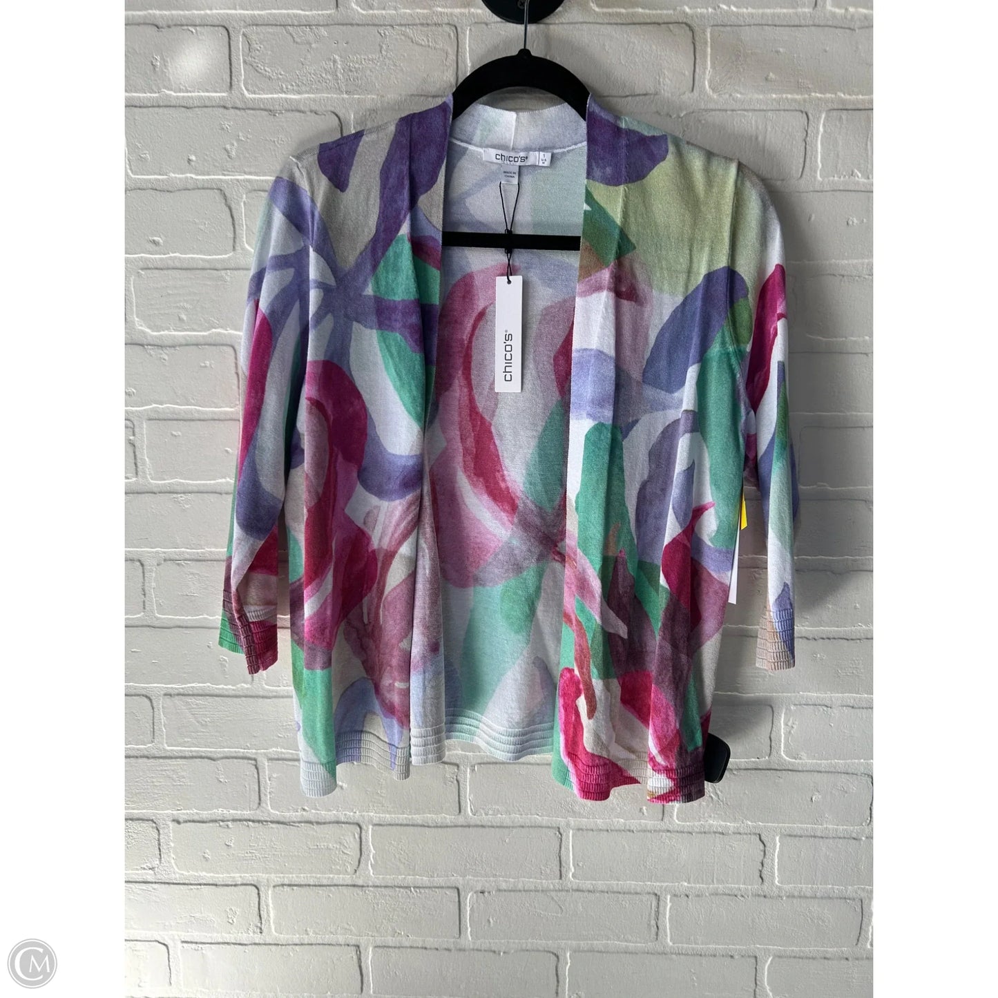 Cardigan By Chicos In Pink & Purple, Size: M