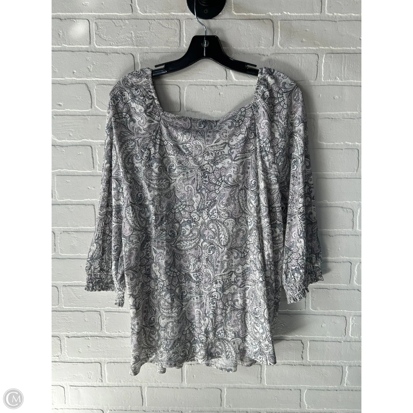 Top 3/4 Sleeve By J. Jill In Grey & Purple, Size: M