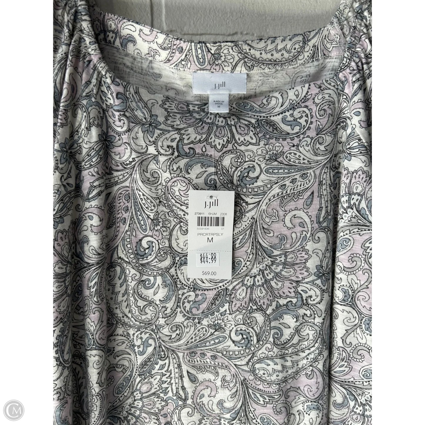 Top 3/4 Sleeve By J. Jill In Grey & Purple, Size: M
