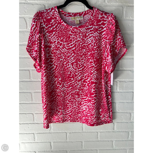 Top Short Sleeve By Michael By Michael Kors In Red & White, Size: M