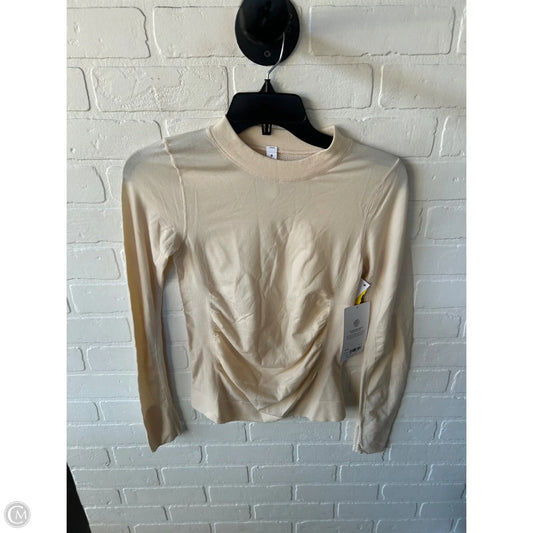 Athletic Top Long Sleeve Crewneck By Athleta In Cream, Size: Xs